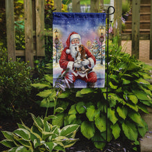 Load image into Gallery viewer, Basset Hound with Santa Claus Garden Flag