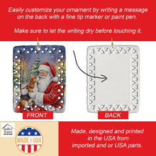Load image into Gallery viewer, Beagle with Santa Claus Porcelain Ornament
