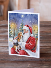 Load image into Gallery viewer, Beagle with Santa Claus Greeting Cards Pack of 8