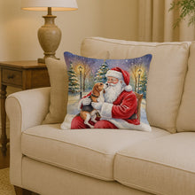 Load image into Gallery viewer, Beagle with Santa Claus Throw Pillow