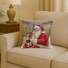 Load image into Gallery viewer, Beagle with Santa Claus Throw Pillow