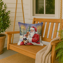 Load image into Gallery viewer, Beagle with Santa Claus Throw Pillow