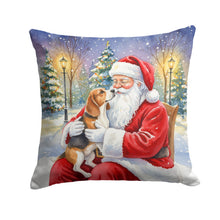 Load image into Gallery viewer, Beagle with Santa Claus Throw Pillow