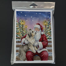 Load image into Gallery viewer, Bearded Collie with Santa Claus Greeting Cards Pack of 8