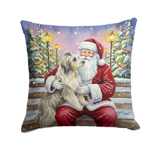 Load image into Gallery viewer, Bearded Collie with Santa Claus Throw Pillow