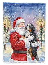 Load image into Gallery viewer, Bernedoodle with Santa Claus House Flag