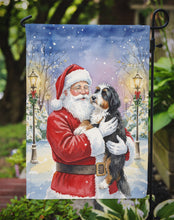 Load image into Gallery viewer, Bernedoodle with Santa Claus Garden Flag