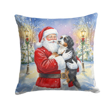Load image into Gallery viewer, Bernedoodle with Santa Claus Throw Pillow