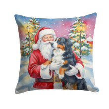 Load image into Gallery viewer, Bernese Mountain Dog with Santa Claus Throw Pillow