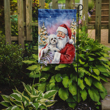 Load image into Gallery viewer, Bichon Frise with Santa Claus Garden Flag