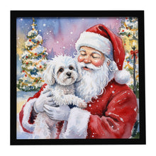 Load image into Gallery viewer, Bichon Frise with Santa Claus Framed Metal Print