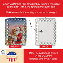 Load image into Gallery viewer, Bloodhound with Santa Claus Porcelain Ornament