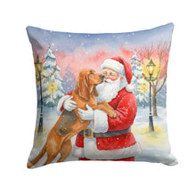 Load image into Gallery viewer, Bloodhound with Santa Claus Throw Pillow