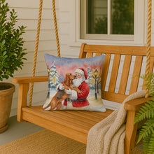 Load image into Gallery viewer, Bloodhound with Santa Claus Throw Pillow
