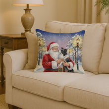 Load image into Gallery viewer, Border Collie with Santa Claus Throw Pillow