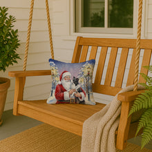 Load image into Gallery viewer, Border Collie with Santa Claus Throw Pillow