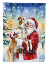 Load image into Gallery viewer, Borzoi/ with Santa Claus Garden Flag