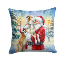 Load image into Gallery viewer, Borzoi/ with Santa Claus Throw Pillow