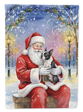 Load image into Gallery viewer, Boston Terrier with Santa Claus House Flag