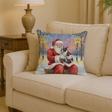 Load image into Gallery viewer, Boston Terrier with Santa Claus Throw Pillow