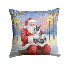 Load image into Gallery viewer, Boston Terrier with Santa Claus Throw Pillow