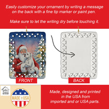 Load image into Gallery viewer, White Boxer with Santa Claus Porcelain Ornament
