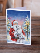 Load image into Gallery viewer, White Boxer with Santa Claus Greeting Cards Pack of 8