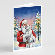 Load image into Gallery viewer, White Boxer with Santa Claus Greeting Cards Pack of 8