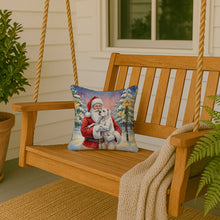 Load image into Gallery viewer, White Boxer with Santa Claus Throw Pillow