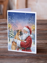 Load image into Gallery viewer, Boxer with Santa Claus Greeting Cards Pack of 8