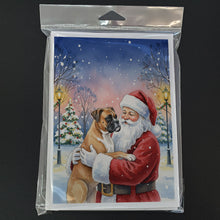 Load image into Gallery viewer, Boxer with Santa Claus Greeting Cards Pack of 8