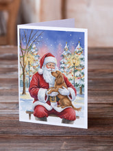 Load image into Gallery viewer, Boykin Spaniel with Santa Claus Greeting Cards Pack of 8