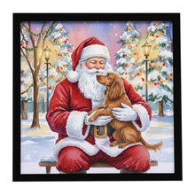 Load image into Gallery viewer, Boykin Spaniel with Santa Claus Framed Metal Print