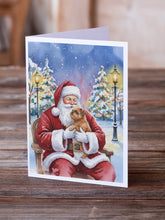 Load image into Gallery viewer, Brussels Griffon with Santa Claus Greeting Cards Pack of 8