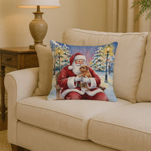 Load image into Gallery viewer, Brussels Griffon with Santa Claus Throw Pillow