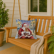 Load image into Gallery viewer, Brussels Griffon with Santa Claus Throw Pillow