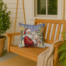Load image into Gallery viewer, Bull Terrier with Santa Claus Throw Pillow