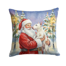 Load image into Gallery viewer, Bull Terrier with Santa Claus Throw Pillow
