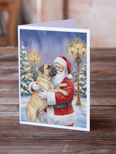 Load image into Gallery viewer, Bullmastiff with Santa Claus Greeting Cards Pack of 8