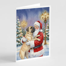 Load image into Gallery viewer, Bullmastiff with Santa Claus Greeting Cards Pack of 8