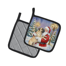 Load image into Gallery viewer, Bullmastiff with Santa Claus Pair of Pot Holders