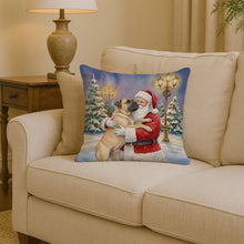 Load image into Gallery viewer, Bullmastiff with Santa Claus Throw Pillow