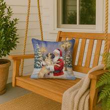 Load image into Gallery viewer, Bullmastiff with Santa Claus Throw Pillow