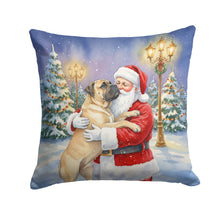 Load image into Gallery viewer, Bullmastiff with Santa Claus Throw Pillow