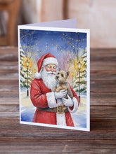 Load image into Gallery viewer, Cairn Terrier with Santa Claus Greeting Cards Pack of 8