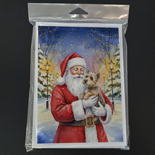 Load image into Gallery viewer, Cairn Terrier with Santa Claus Greeting Cards Pack of 8