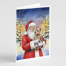 Load image into Gallery viewer, Cairn Terrier with Santa Claus Greeting Cards Pack of 8