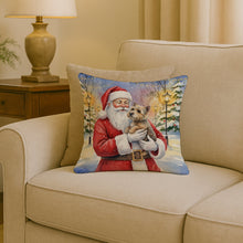Load image into Gallery viewer, Cairn Terrier with Santa Claus Throw Pillow