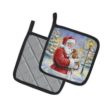 Load image into Gallery viewer, Cavalier Spaniel with Santa Claus Pair of Pot Holders