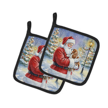 Load image into Gallery viewer, Cavalier Spaniel with Santa Claus Pair of Pot Holders